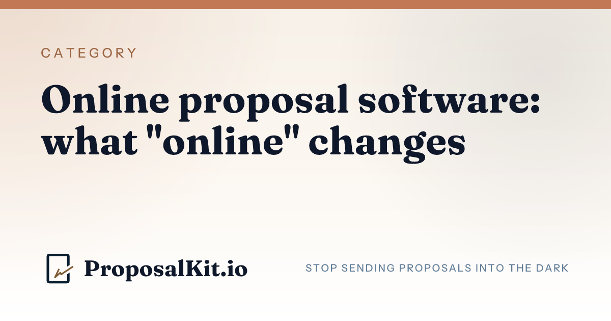 Online proposal software