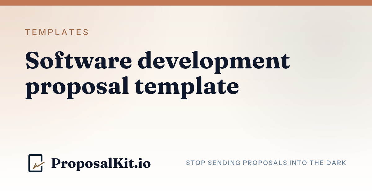 Software development proposal template | ProposalKit.io